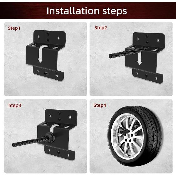 Spare Tire Mounting Bracket Rack For Enclosed Trailers,Spare Tire Holder Mount, Upgraded Spare Wheel Carrier,Cargo Race Box Trailers, Trucks, Vans,