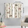 2Pcs,2D Plane Printing Window Curtain Christmas Cute Animal Tractor (4) Versatile Polyester Fabric (Without Rod) Decorations