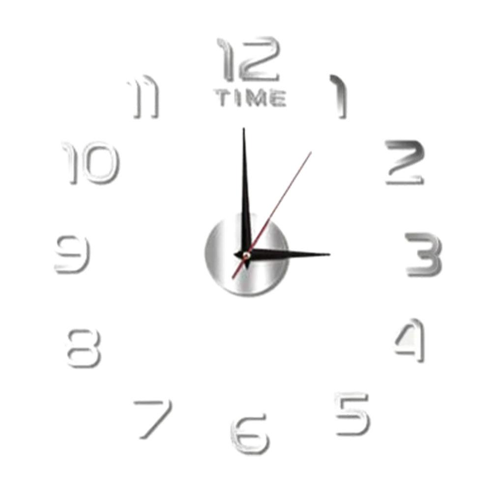 

Sleek and Functional DIY Sticker Wall Clock for Modern Office Home Decor Silver