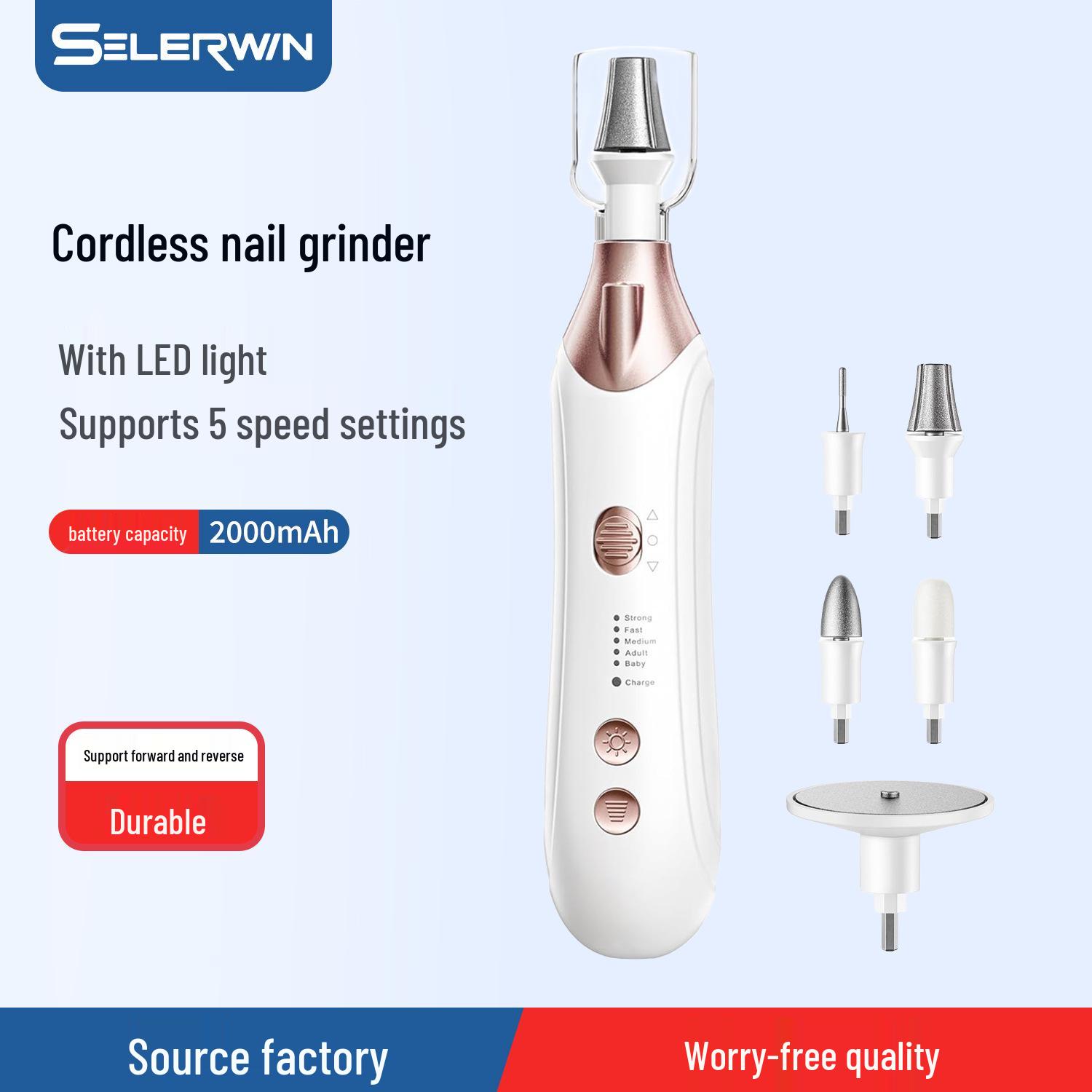 

Настраиваемая машинка для шлифовки ногтей: Многофункциональная ручка для маникюра и удаления кутикулы белый