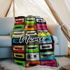 240Gm2 Retro Cassette Tape Pattern Outdoor Comfortable Soft Lightweight Allseason Multipurpose Blanket For Travel Camping Picnics Sofa Office Bed