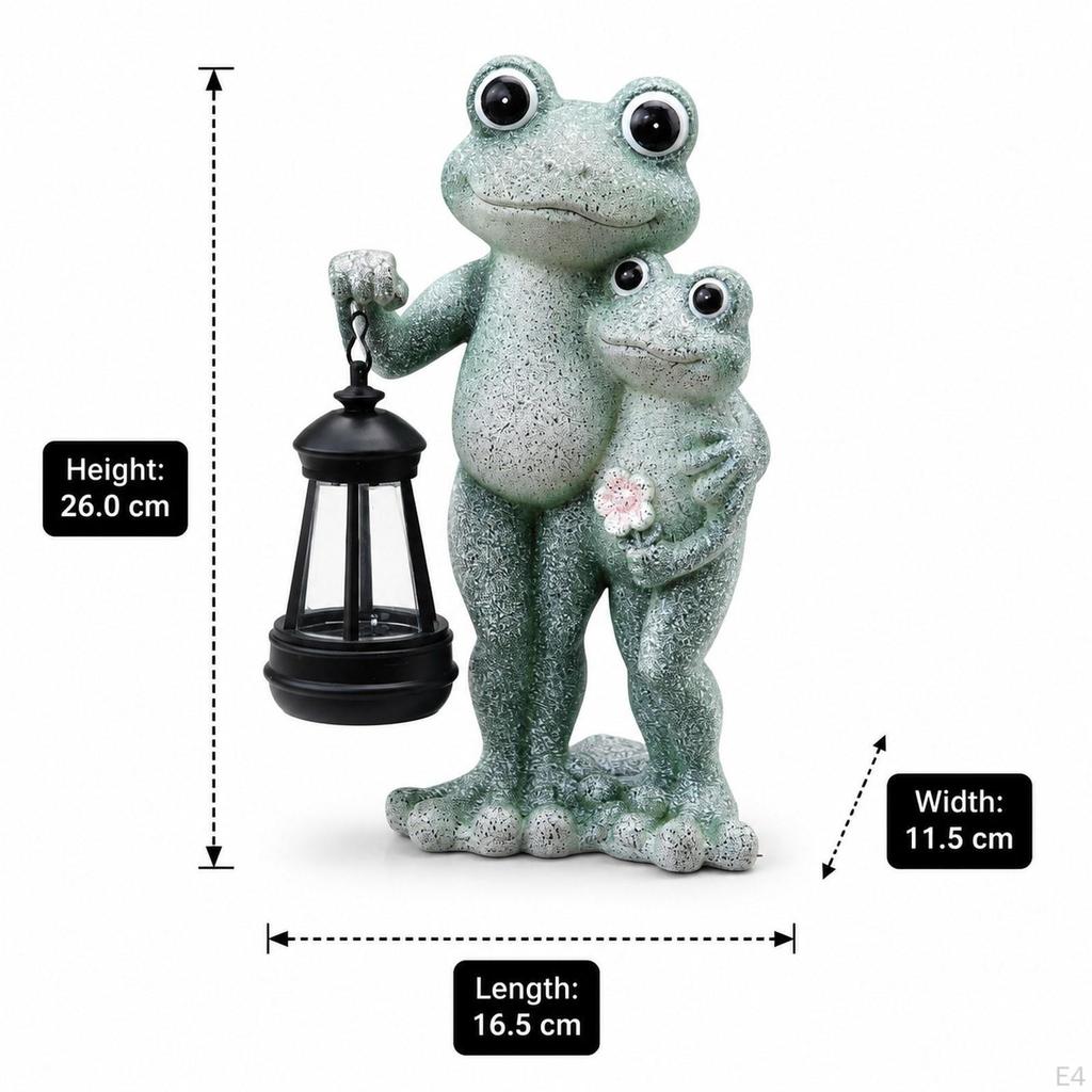 Frog Statue Resin Animal Ornament Luminous Sculpture Outdoor Decoration Original Functional