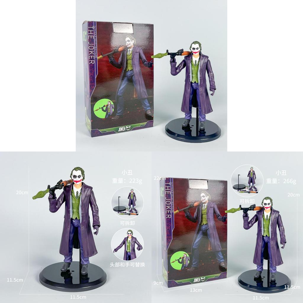 Heath Ledger Joker Pvc Action Figure With Swapable Accessories For Collectors Display