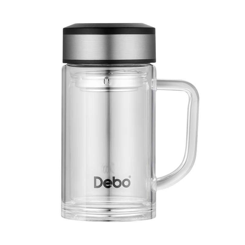 Debo 360ml Double-layer Glass Tea Infuser Mug