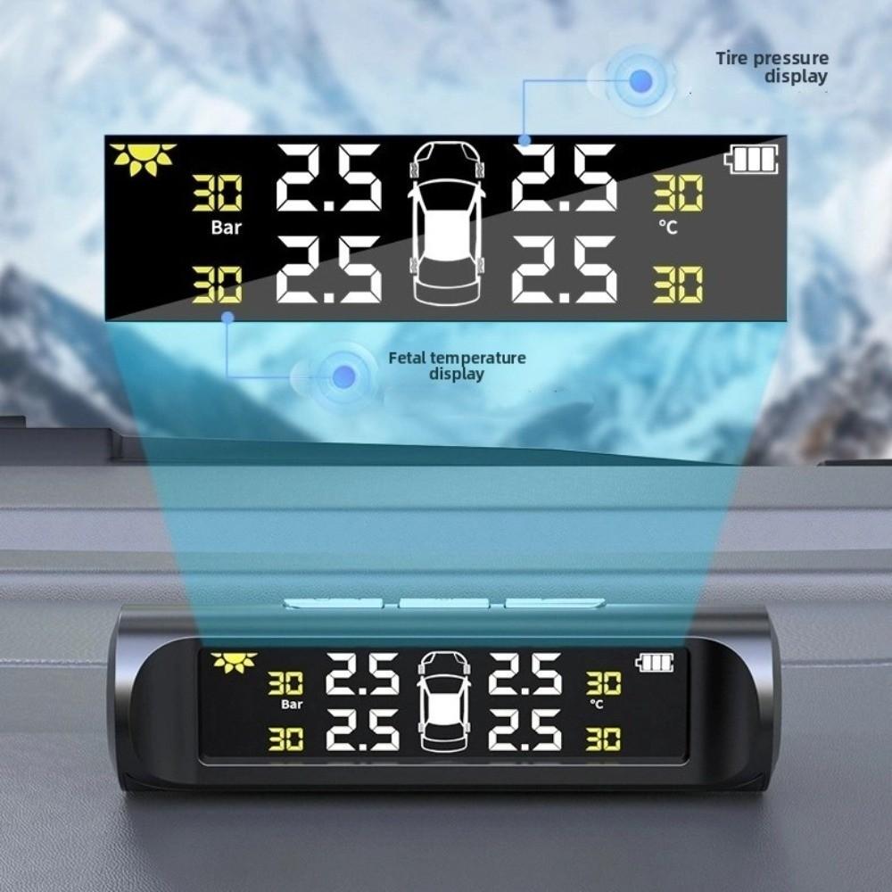 TPMS Tire Pressure Monitoring System Solar Power Digital LCD Display Tire Pressure Monitor Driving Safety External Sensor