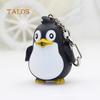 Cute Animal Penguin LED Light with Sound Key Chain Key Ring Torch Xmas Gift Suspension Trinket