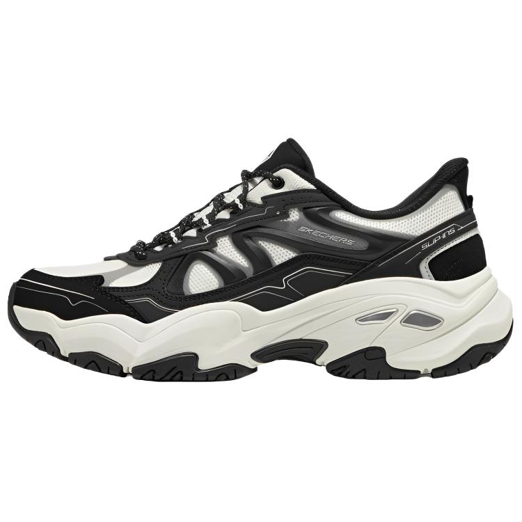 Skechers DLites TPU Mesh Comfortable Versatile Breathable Lightweight Increased Height Low-Top Dad Shoes Men sneaker Black 232355-WBK 44