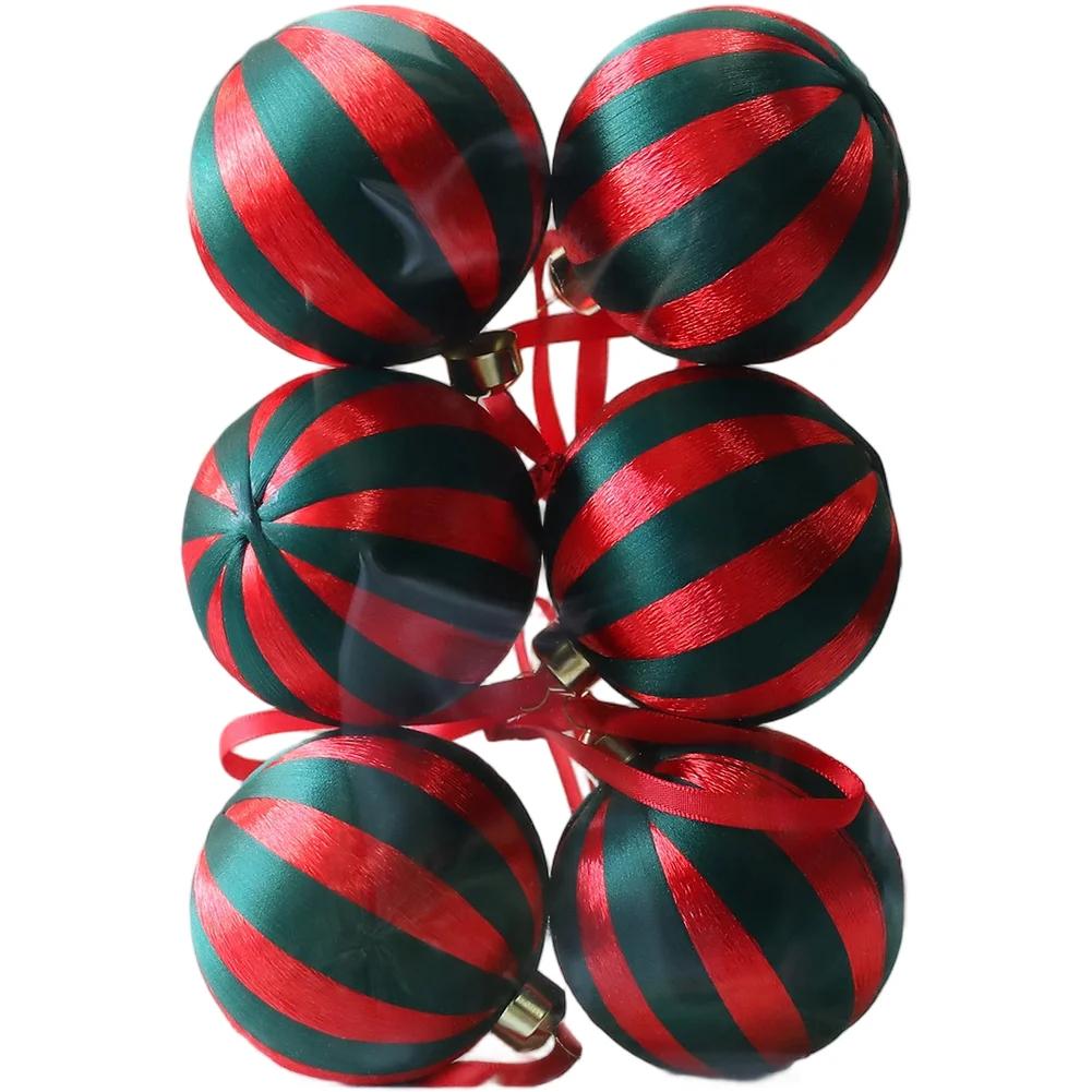 

Holiday Foam Ball Ornaments 8cm Red Green White DIY Christmas Tree Decorations for Wrapping and Festive Home Accents Set of 6