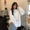 Women's Oversized Sweatshirt - 2025 Spring/Autumn Korean Style, Hoodless Design
