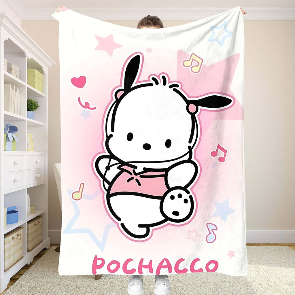 P-Pochaccoes Picnic Blanket Fluffy Soft Blankets and Throws Sofa Blankets for Bed Summer Comforter Bedspread on the Bed Anime &