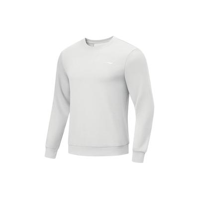 Li-Ning Fitness Series Solid Color Logo Pullover Sweatshirt Men Sweatshirt Mixed-Color Chuan-Stone-Gray AWDT433-3