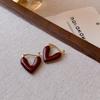 Silver Needle Ankara Red Geometric Stud Earrings Female Korean Ins Fashion Design Earrings High-end Exquisite Earrings