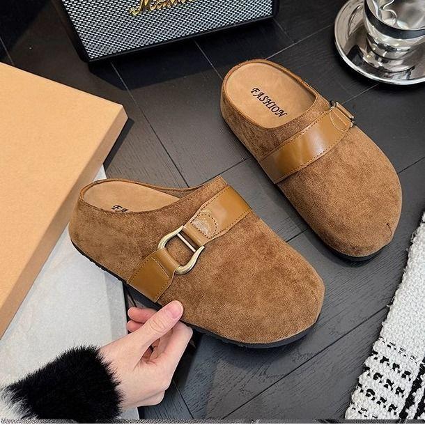 2025 popular niche design heightening versatile slippers women's casual thick-soled fashion foreign style one-pedal women's shoes