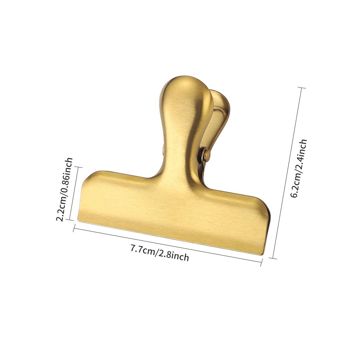 

Зажимы для пакетов из нержавеющей стали для пищевых продуктов, прочные металлические серебряные зажимы для пищевых продуктов, зажимы для офисной бумаги, герметичные зажимы для закусок M золотой