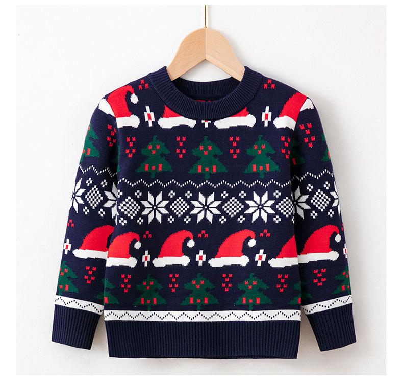 Christmas Boys Girls Sweater Party Pullover Cotton Clothes Kids Autumn Winter Knitwear Top