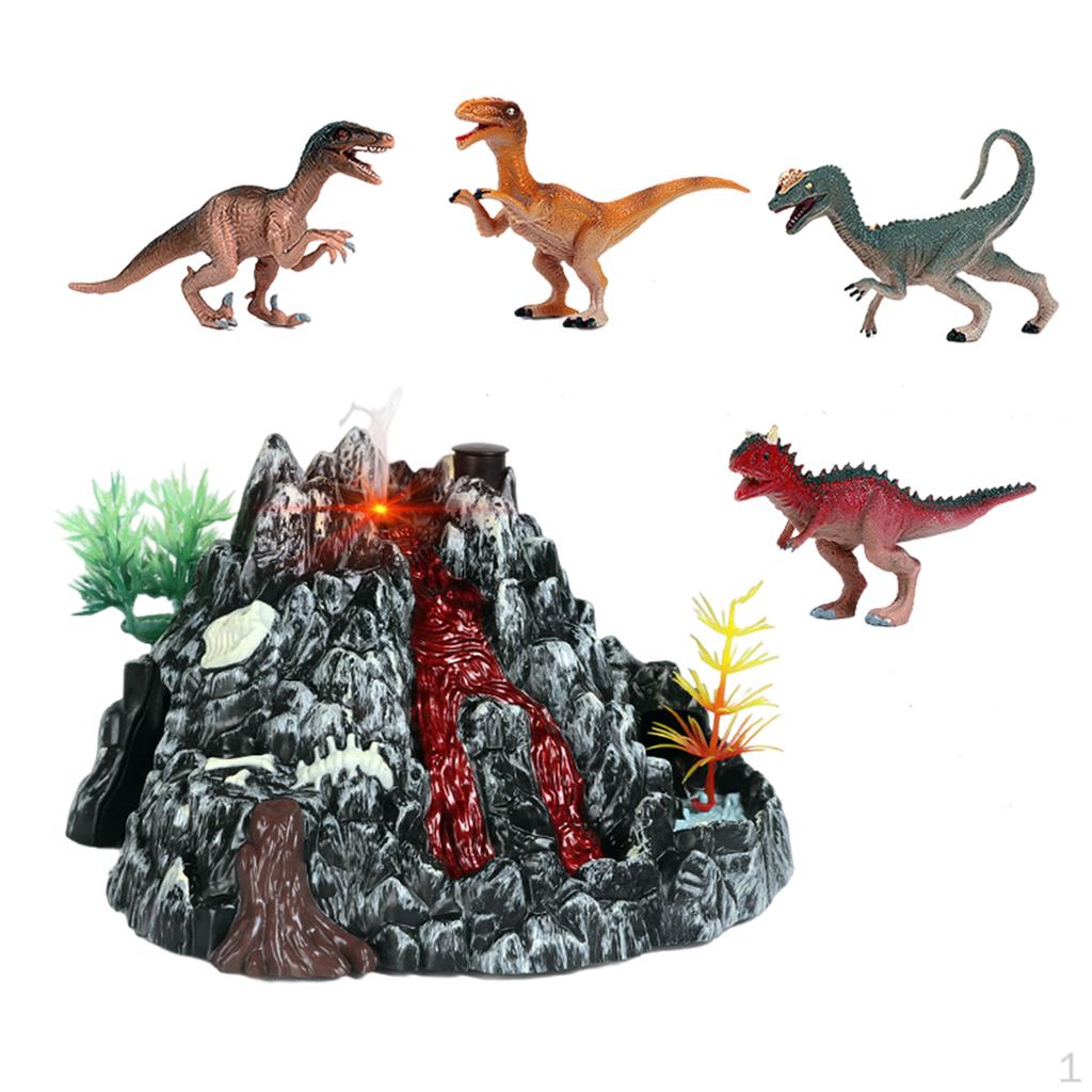 Electric Action Toy Figure with LED Eruptions Science Experiment Kit for Boys Girls Kids Holiday