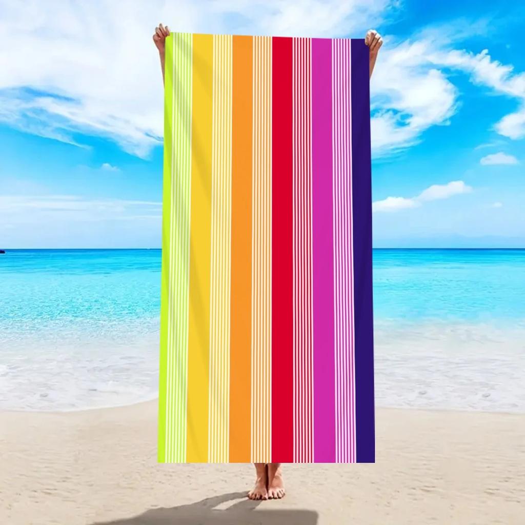Large Striped Beach Towel For Adults Kids Quick Dry Sand Swimming Pool Bath Towel Summer Travel Seaside Vacation Accessories