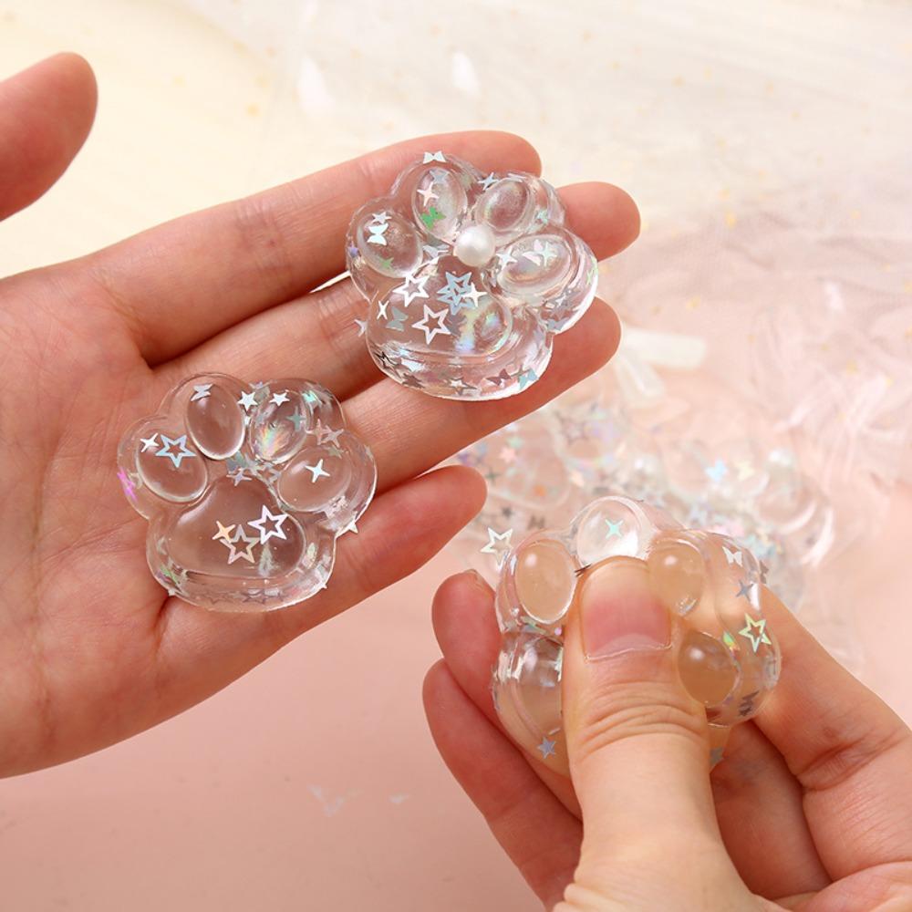 Squishy Transparent Cat Paw Stress Relief Toy, Extra Large Sensory Fidget Toys for Kids Adults Anxiety Relaxation, Squeeze Gift