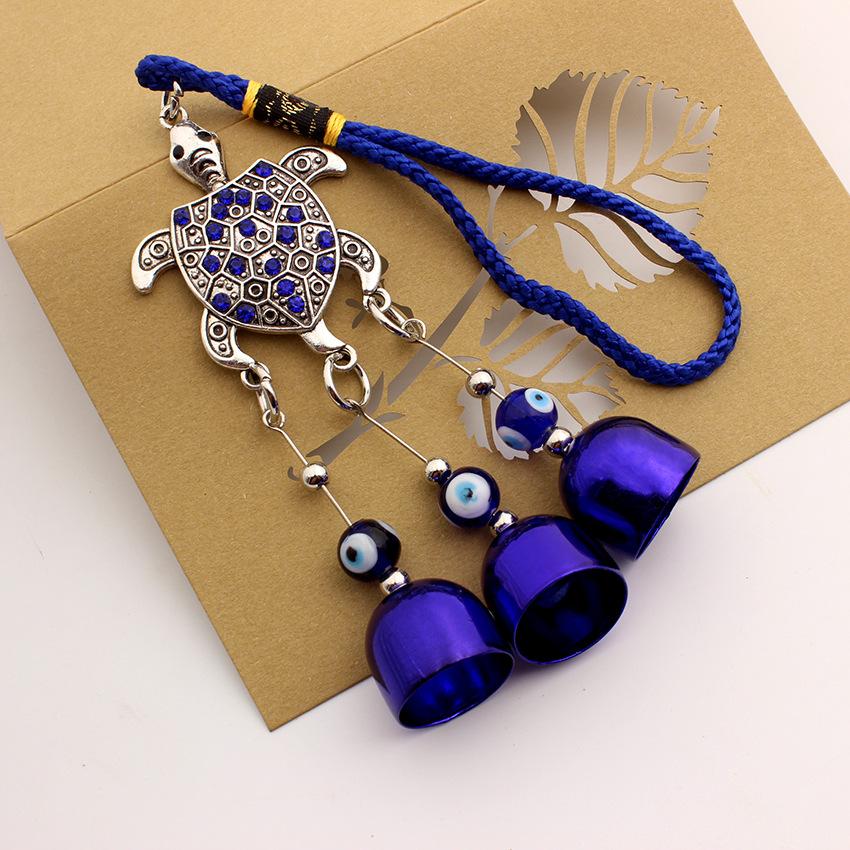 

Devil s Eye Blue Bell Car Ornament Cross border Exclusive for Couples Full Diamond Turtle Car Hanger Bag Hanger