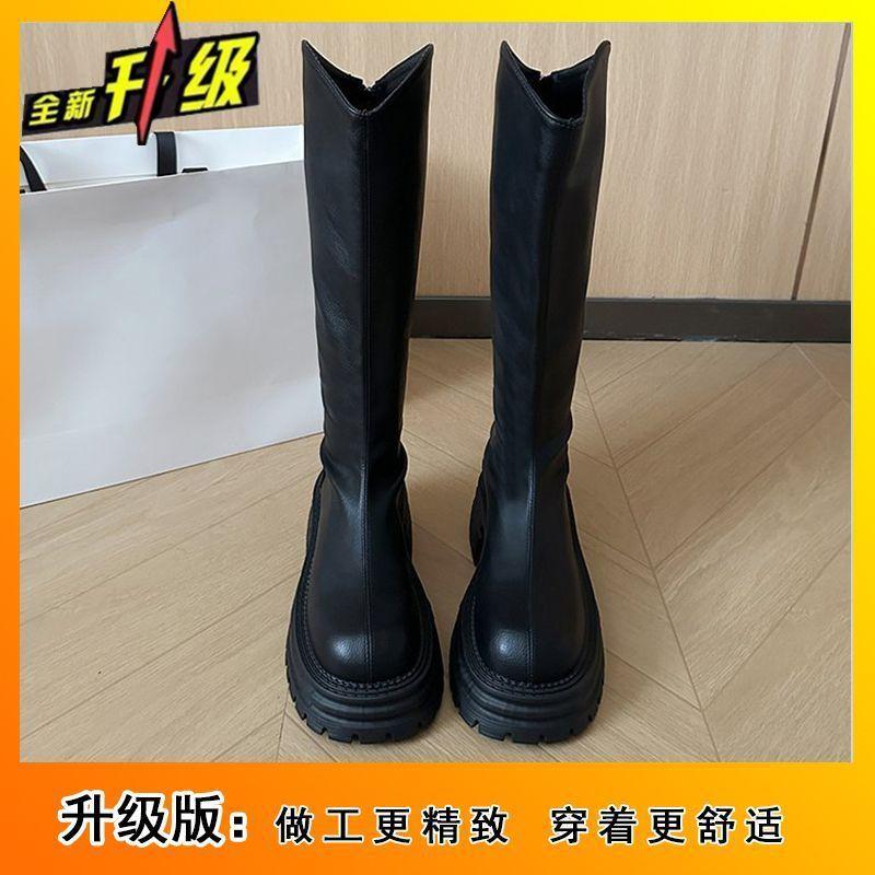 Fashion versatile and comfortable thick-soled thin high boots for children, but knee boots for women, new in autumn and winter 2025
