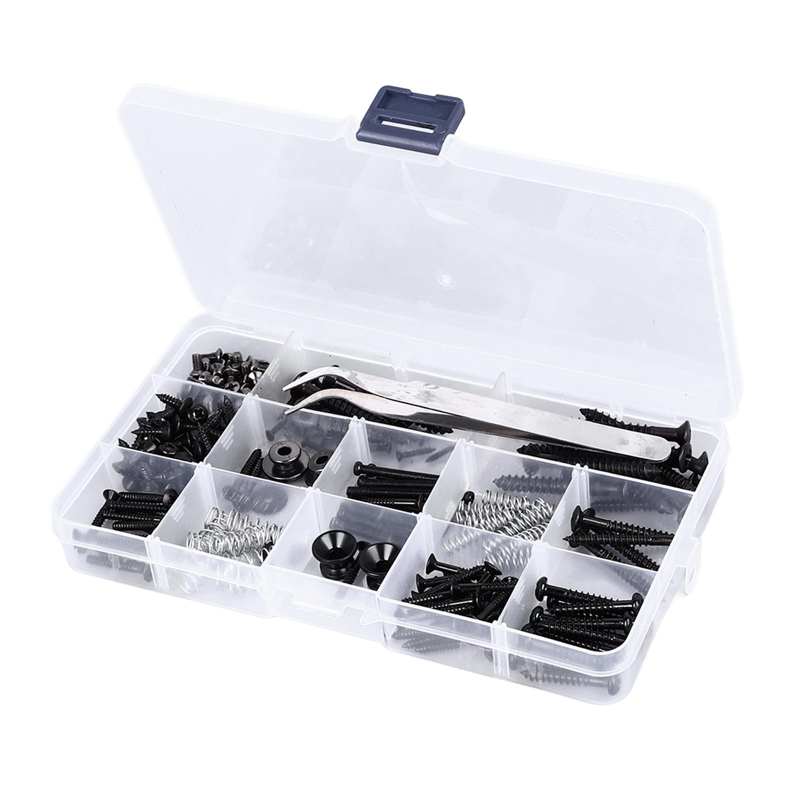 

Набор винтов для электрогитары, инструменты для ремонта лютье, набор пряжек для ремня, запчасти, аксессуары, черный чёрный