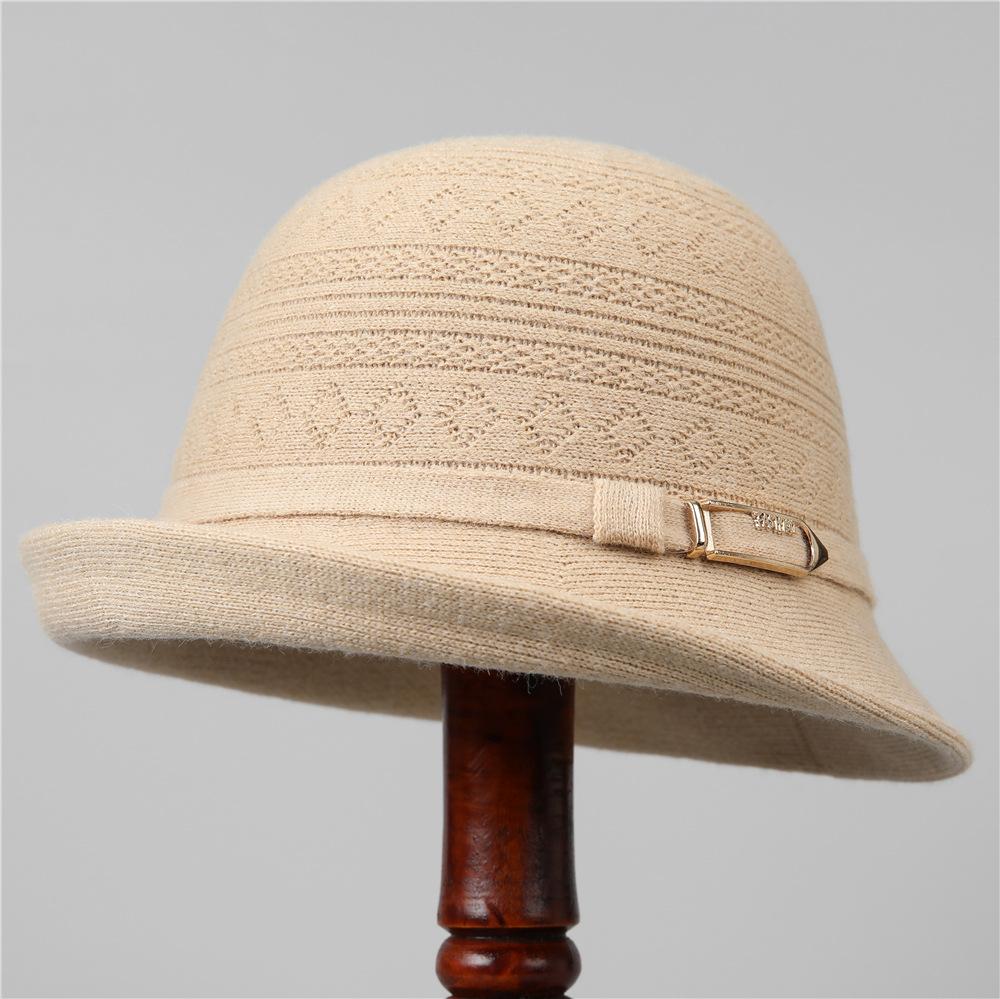 Foreign Elegant Mother Fisherman Hat Children'S Season Warm Dome Curled Edge Retro British Temperament Basin Hat