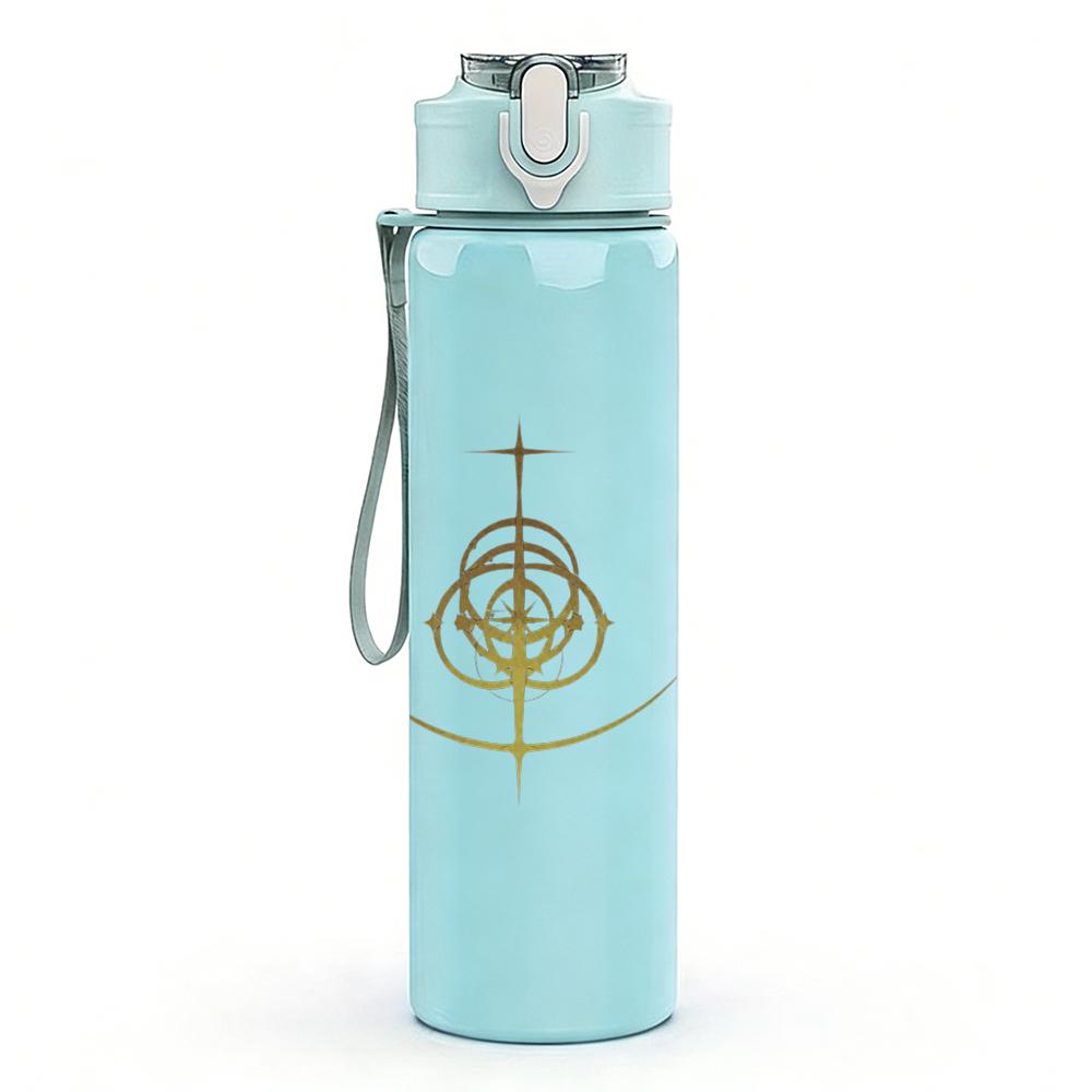 1PC Cross Circle Minimalist Line Art Print 750ml Portable Sports Water Bottle Leakproof Gym Outdoor Travel Drink Cup