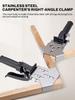 Corner Clamp Stainless Steel 90 Degree Right Angle Clamp Adjustable Woodworking Positioning Square for DIY Framing Welding