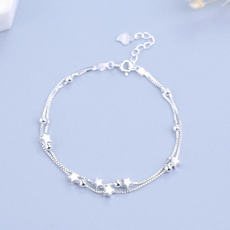 

925 sterling Copper Beautiful stars Bracelets for women korean fashion designer party Wedding Zircon Holiday gifts