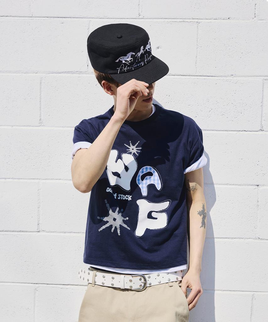 SCALLYWAG [Ryu Jeong-Ran × Skelly Wung] Horse Pillbox Cap [Black]