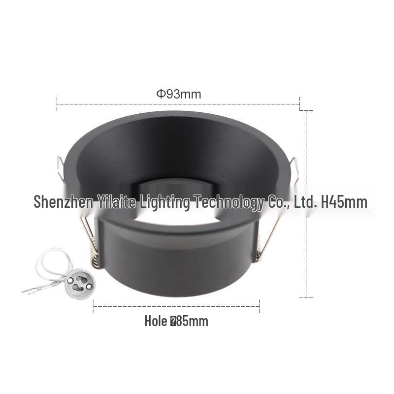 MR16 Anti-Glare Downlight Aluminum Ceiling Light Housing with Narrow Bezel, GU10 Engineering Spotlight Cup Holder