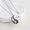 2Pcs/Set Yin Yang Taiji Bagua Puzzle Pendant Necklace Black White Couple Lovers Pendant Valentine's Day Gift
