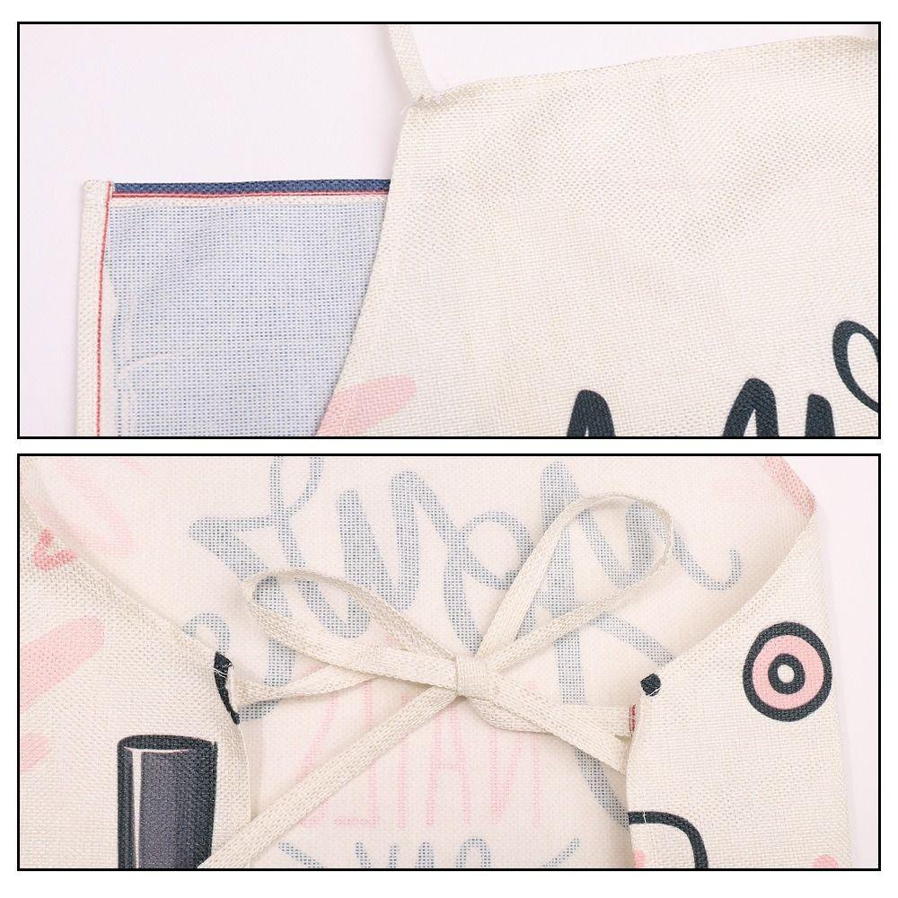 Nail Polish Lipstick Patterns Nail Artist Aprons Anti-fouling Gifts Pinafore Flax Kitchen Women Apron For Nail Lovers