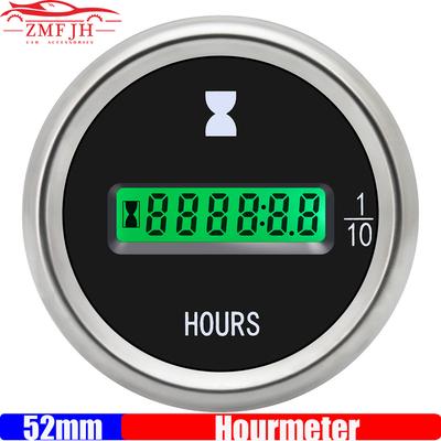 ZMFJH Digitaler Betriebsstundenzähler Marine Boot Motor Rund Wasserdichtes Messgerät Auto LKW Mechanischer Betriebsstundenzähler Zähler Zeitschaltuhr 12V 24V