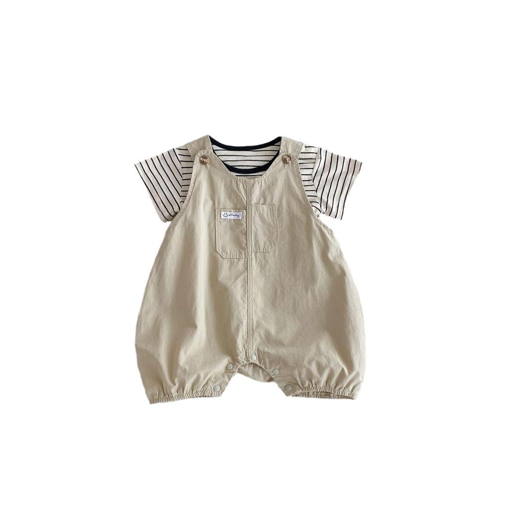 2025 Korean Summer Baby Overalls Set - Unisex Romper Two-Piece