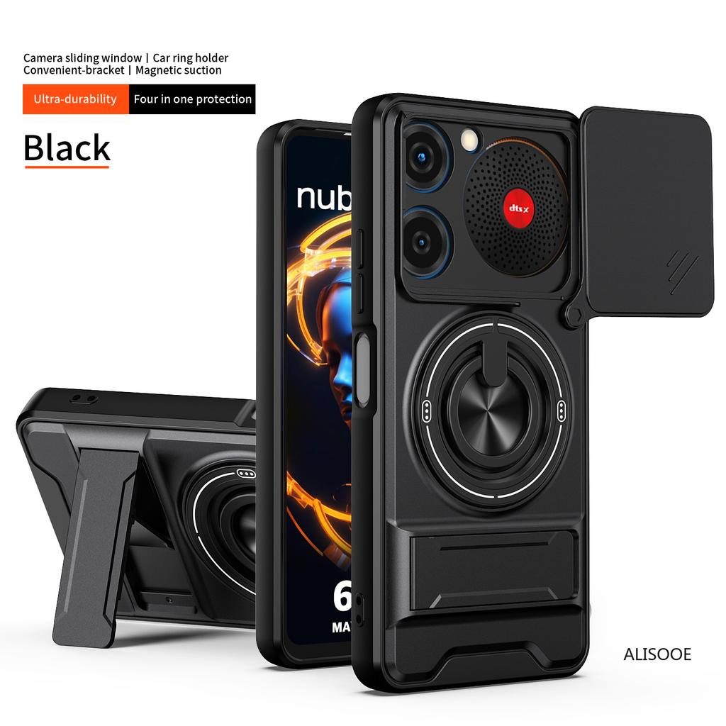 Funda para Nubia Music 4G Funda Anillo Giratorio Deslizante Protección Cámara Soporte Cubierta a Prueba de Golpes Capa Funda