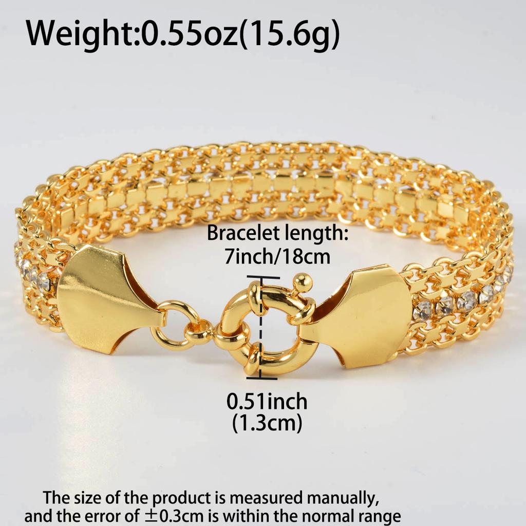 Bracciale Grande Largo 13MM per Donne Uomini Hip Hop Catena Cubana Braccialetto Placcato Rame Oro Gioielli Matrimonio Regalo Anniversario Natale