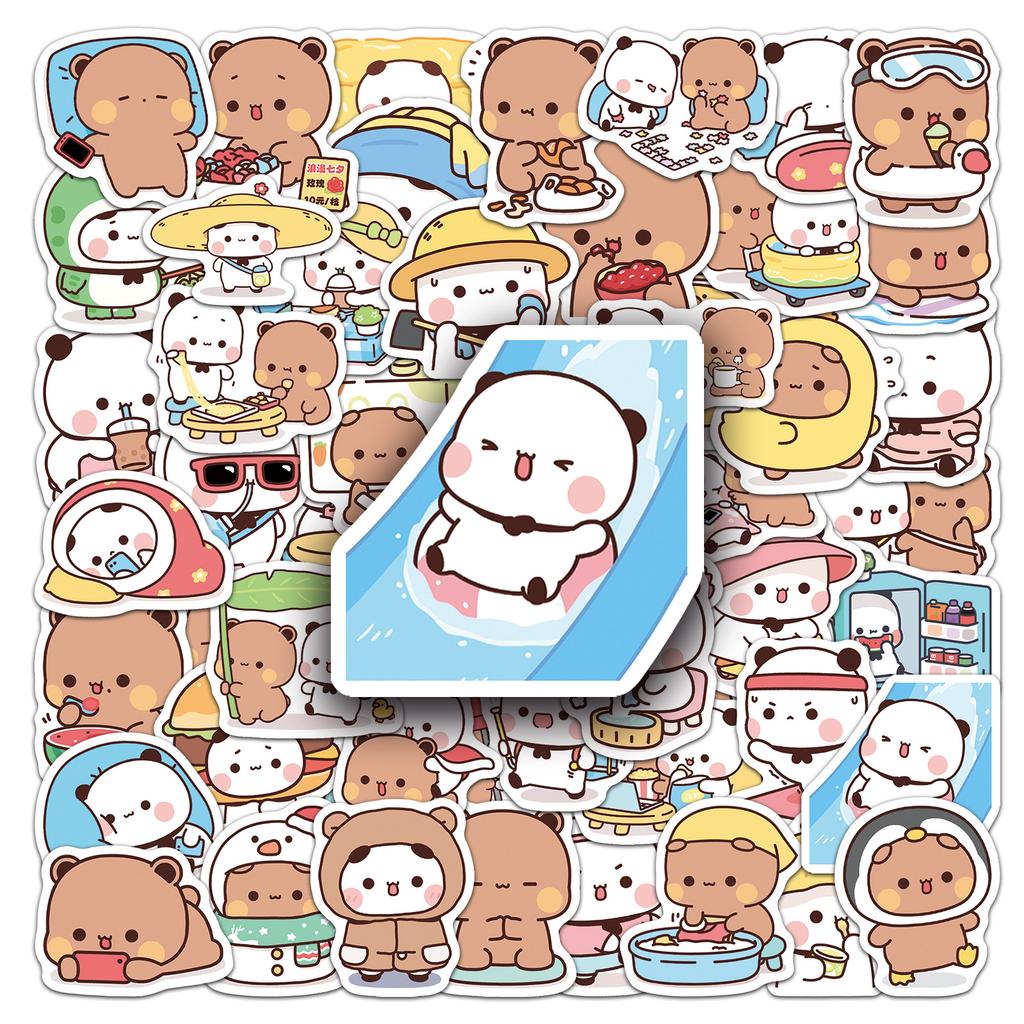 60 Pictures of One and Two Cloth Doodle Stickers Cartoon Cute Emoticon Pack Guka Decorative Mobile Phone Case Notebook Stickers