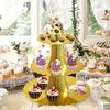 2 Sets 3-stöckiger Cupcake-Ständer - Cupcake-Turm aus Karton - Dessert-Display für Geburtstags-Hochzeitsparty