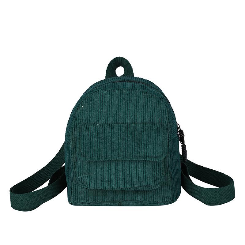 2026 Trendy Corduroy Women s Backpack: Retro Small Campus Style Square Bag