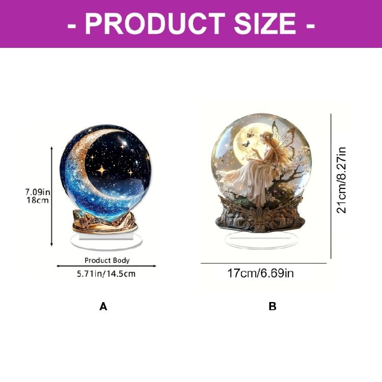 Sfera di Cristalli Acrilici Antirottura per Decorazione Tavolo Scaffale Motivo Lune Stella 200g