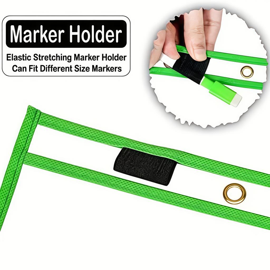 20 PCS Reusable Dry Erase Pockets, Extra Large Writing Eraser Pockets (10 Dry Erase Bags 10 Pens)