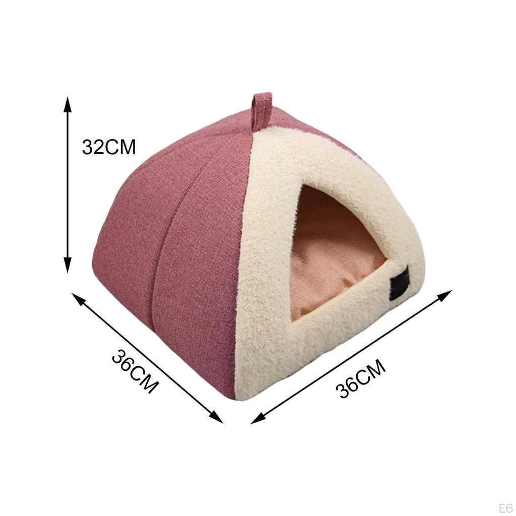 Cat House - Indoor Bed with Removable Cushion Pet Tent for Puppy, Rabbits, Hedgehogs, and Other