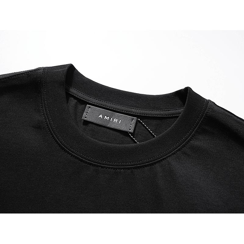 2065 Amiri 2025 Summer New Men's and Women's Loose High Quality Cotton Plus Size T-shirt Couple T-Shirt Logo Printing
