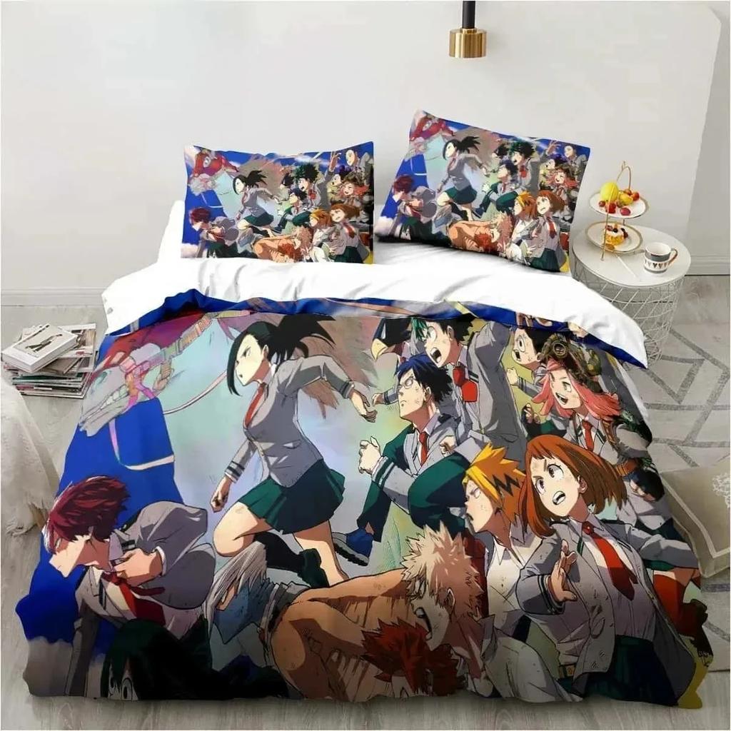 3D Print Bedding Gift Anime My Hero Academia Bedding Set Single Twin Full Queen King Size Bed Set Adult Kid Bedroom Home Textile