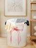 Bow tie laundry basket, foldable large capacity canvas storage bucket, children's toy clothing storage, home bathroom