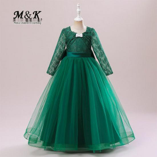 2026 Girls' Formal Mesh Princess Long Dress for Parties and Shows