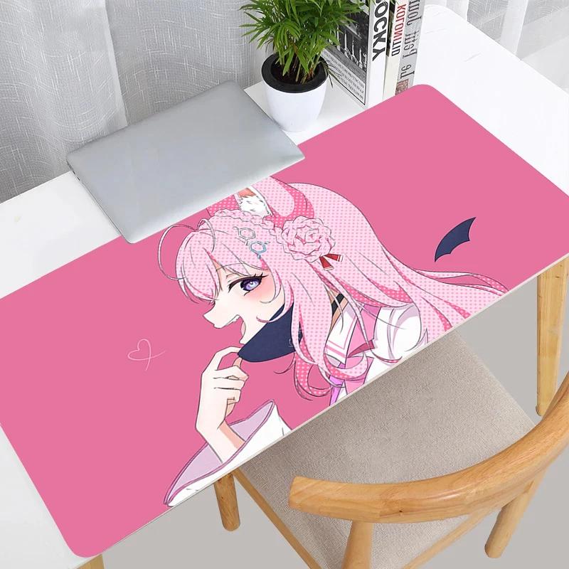 Gaming Mouse Pad Large Desk Mat Antislip Base Stitched Edges Cute Twin Anime Girls Print for Gaming  Office Desk Use