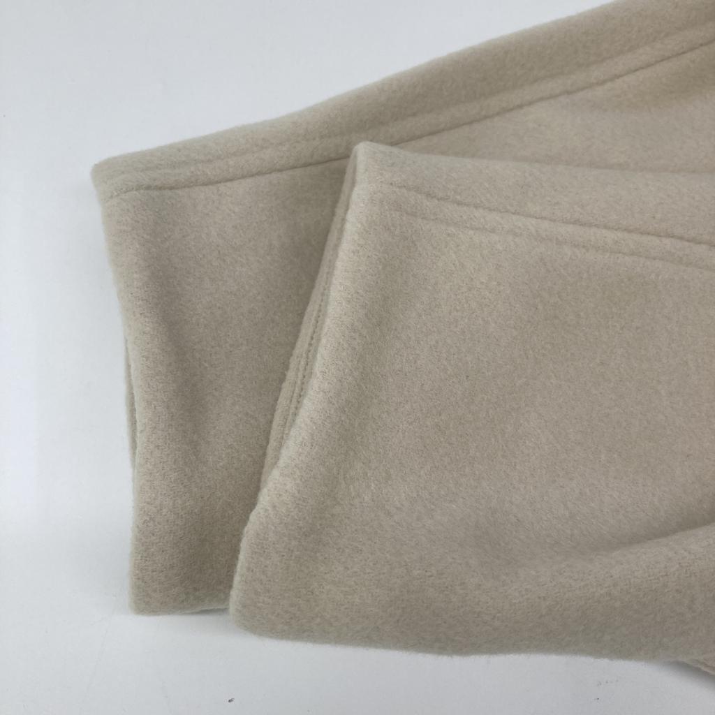 CLANE 23AW Beige 15101-0042 RIB COLLAR WOOL LONG COAT Coat 2 whiteUsed