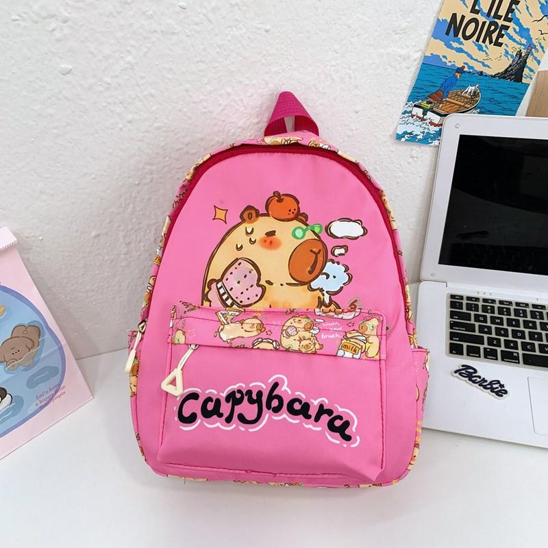 

New kindergarten schoolbag primary school students cute cartoon backpack large capacity trend printing children s backpack fashion рожевий червоний колір